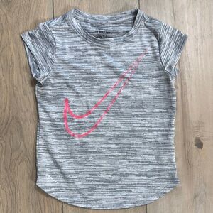 Nike Kids Gray and Pink Dri-Fit Shirt